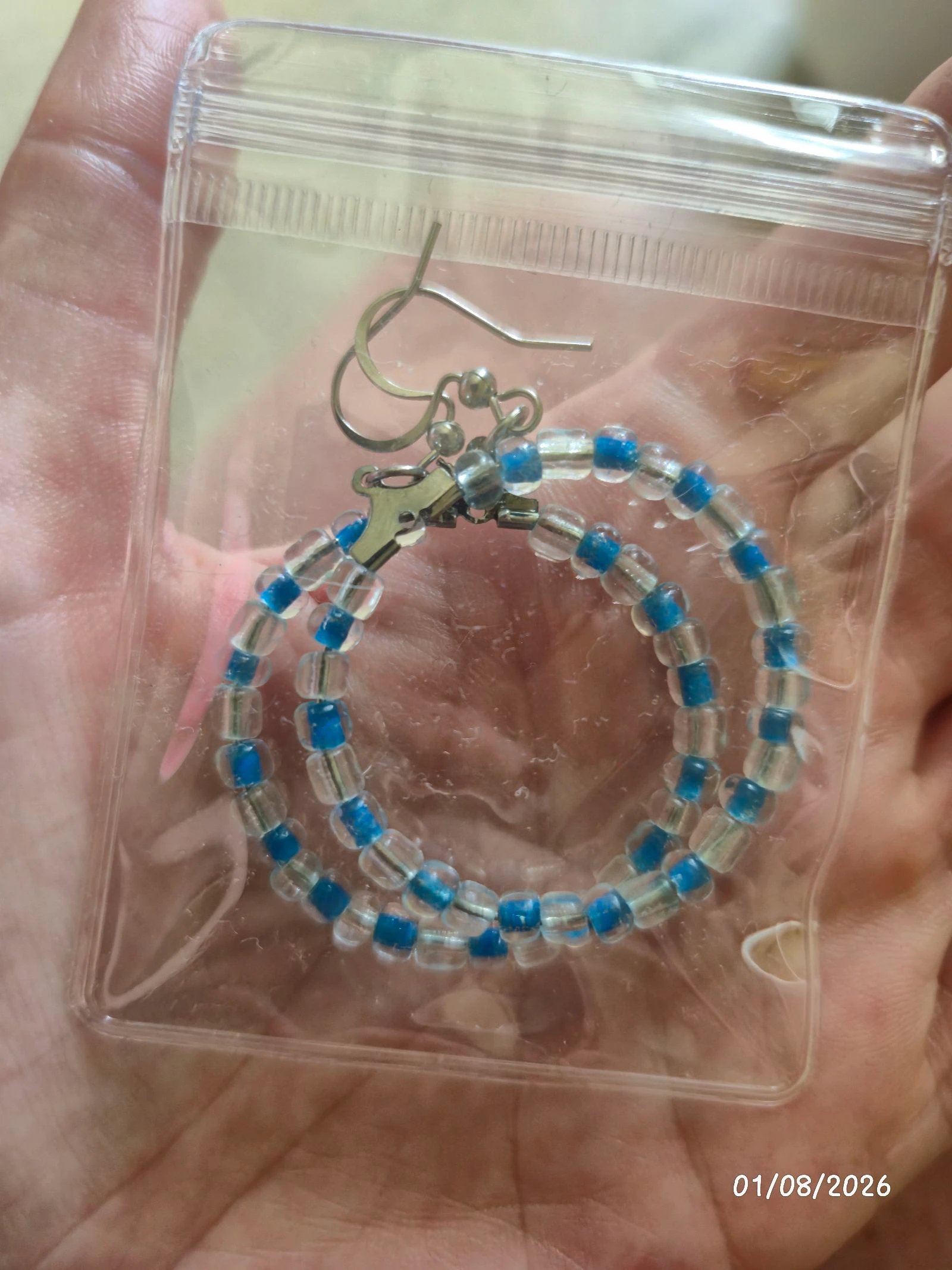 Pearl hoop earrings – photo 2